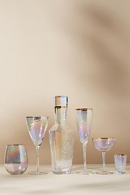 Zaza Lustered Stemless Wine Glasses, Set of 4 - ANTHROPOLOGY