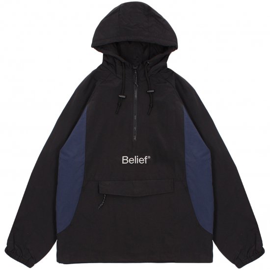 Belief NYC Sports Logo Anorak -ブラック - CROOZE CLOTHING