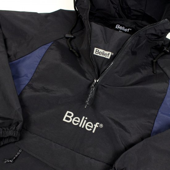 Belief NYC Sports Logo Anorak -ブラック - CROOZE CLOTHING