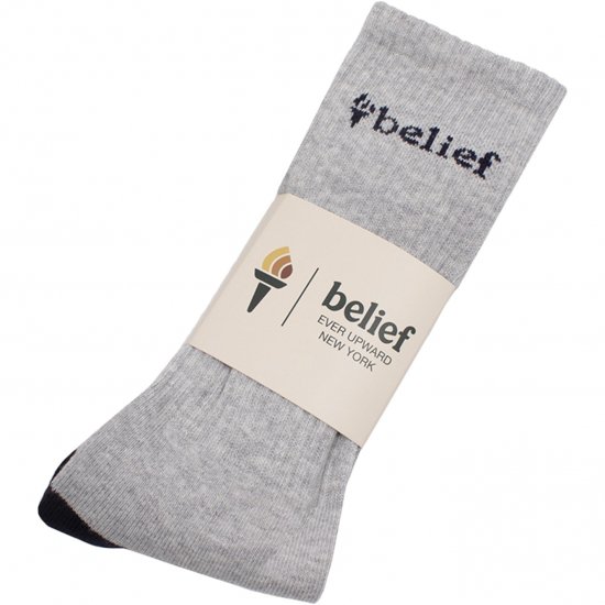 Belief NYC Logo Athletic Sock　-ヘザーグレー - CROOZE CLOTHING