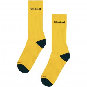<img class='new_mark_img1' src='https://img.shop-pro.jp/img/new/icons1.gif' style='border:none;display:inline;margin:0px;padding:0px;width:auto;' />Belief NYC Logo Athletic Sock　-ゴールド
