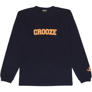 CROOZE Classic Logo Long Sleeve Tee　-ネイビー