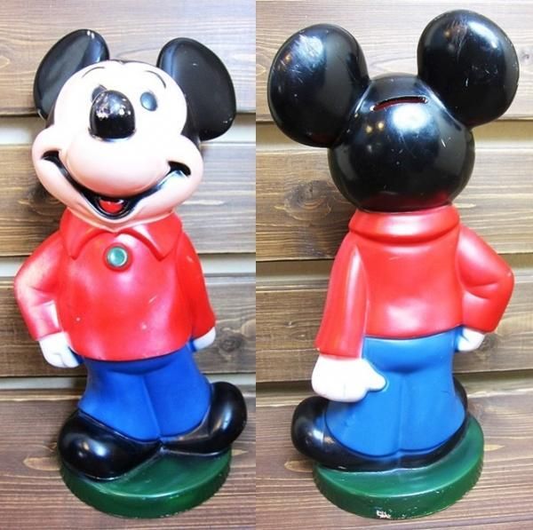 70's ビンテージ ミッキーマウス Disney MICKEY 貯金箱 人形 - 古着屋 