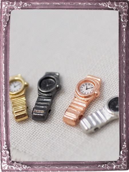 小さな腕時計 2個セット * ミニチュア小物 - 小さなドール用ウィッグのお店