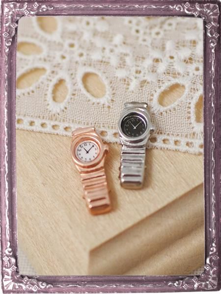 小さな腕時計 2個セット * ミニチュア小物 - 小さなドール用ウィッグのお店