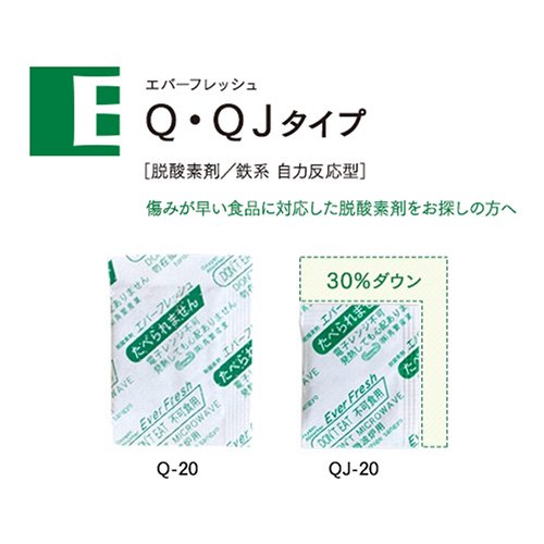 鳥繁産業 脱酸素剤 エバーフレッシュ 鉄系 自力反応型 QJ-10 20×30mm 1ケース10000個入(100×100)