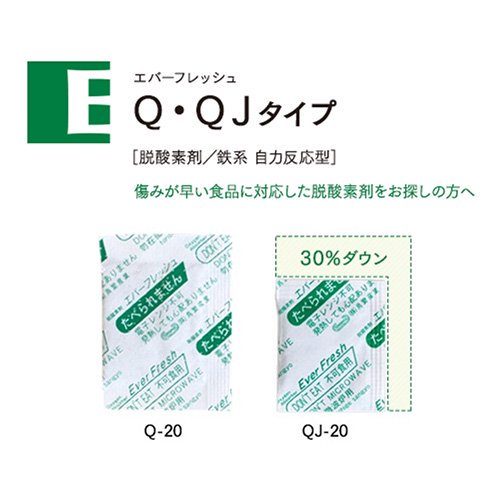 鳥繁産業 脱酸素剤 エバーフレッシュ 鉄系 自力反応型 QJ-50 30×40mm 1ケース5000個入(100×50)