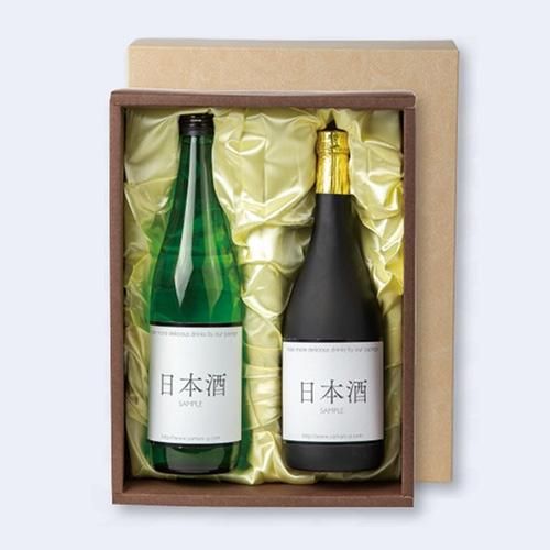 【屋号必須】日本酒・焼酎用ギフト箱 K-113A 地酒2本(布貼) 305×222×95mm 1ケース50枚入 ヤマニパッケージ