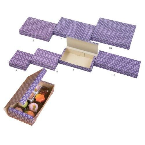 値引有】【屋号必須】和菓子用サービス箱 6個用 和 C 紫 6 180×120 