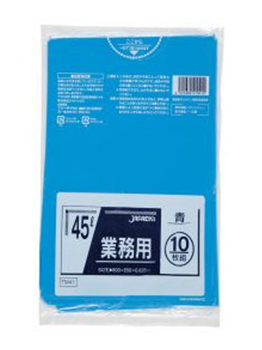 ジャパックス メタロセン配合強力ゴミ袋 厚さ0.025mm 45リットル TM41 青 1ケース600枚入