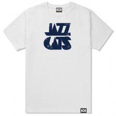 <img class='new_mark_img1' src='https://img.shop-pro.jp/img/new/icons30.gif' style='border:none;display:inline;margin:0px;padding:0px;width:auto;' />101 Apparel "JAZZ CATS" Tシャツ / ホワイト