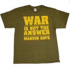 <img class='new_mark_img1' src='https://img.shop-pro.jp/img/new/icons58.gif' style='border:none;display:inline;margin:0px;padding:0px;width:auto;' />Marvin Gaye "war is not the answer" Tシャツ / オリーブ