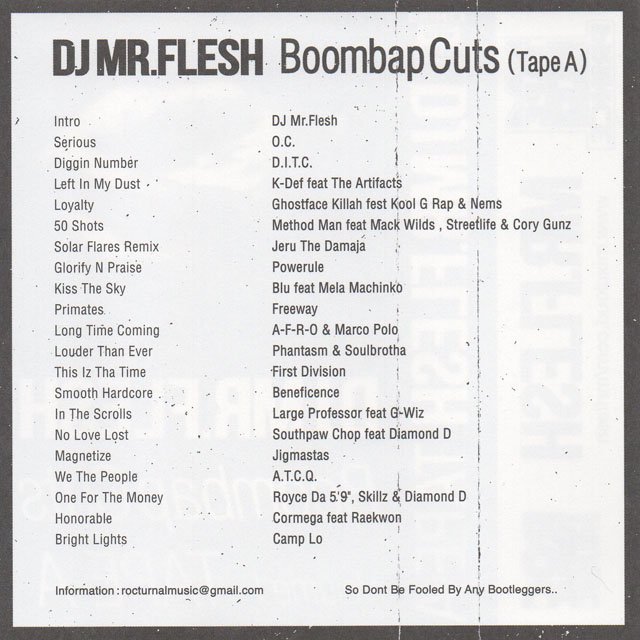 ヒップホップ ミックステープ-DJ Mr.Flesh / Boombap Cuts-取り扱い ...