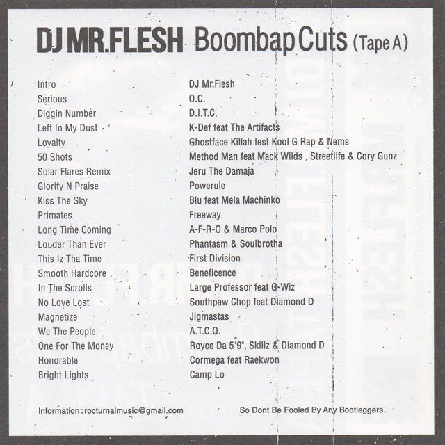 ヒップホップ ミックステープ-DJ Mr.Flesh / Boombap Cuts-取り扱い 通販 販売 大阪