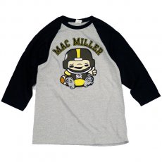 MAC MILLER "FOOTBALL BOY" 七分袖Tシャツ / グレー×ブラック