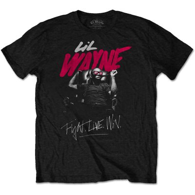 <img class='new_mark_img1' src='https://img.shop-pro.jp/img/new/icons6.gif' style='border:none;display:inline;margin:0px;padding:0px;width:auto;' />Lil Wayne "FIGHT, LIVE, WIN" Tシャツ / ブラック