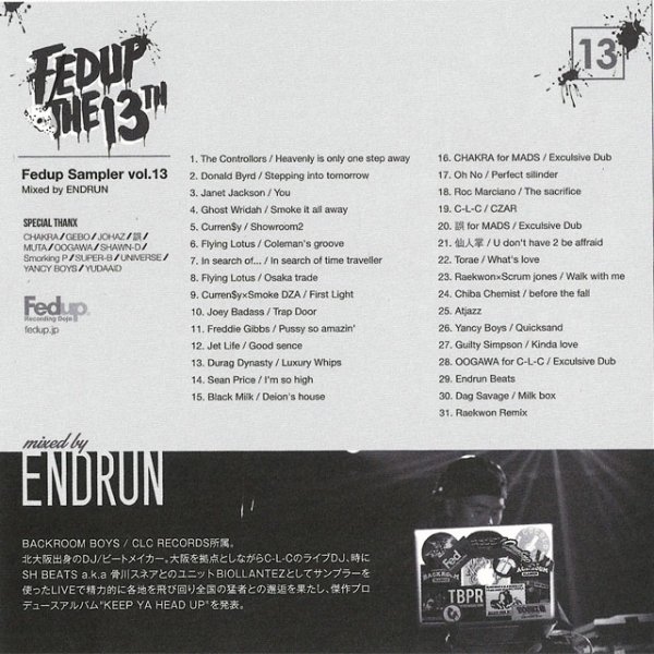 Fedup | HIPHOP WEAR | Fedup Sampler vol.13 / Mixed by ENDRUN
