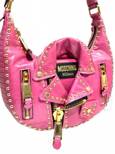 カード類保存袋ですMOSCHINレザーライダースジャケットショルダーバッグ