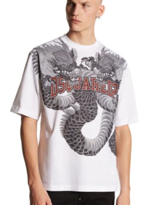 【Dsquared2 ／ディースクエアード2】 半袖Tシャツ/ドラゴンデザイン　ーRINGselectshop（リング　セレクトショップ）