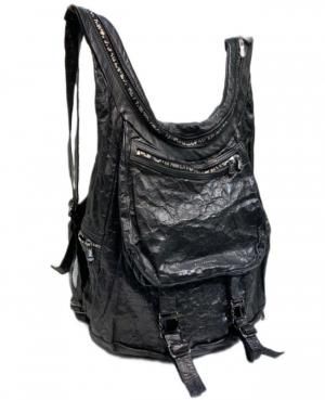 さなレザーバックパック shinyaseki（シンヤセキ）】Leather zipper day pack: レザー
