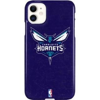 NBA シャーロットホーネッツ ライト iPhoneケース Distressed-Purple