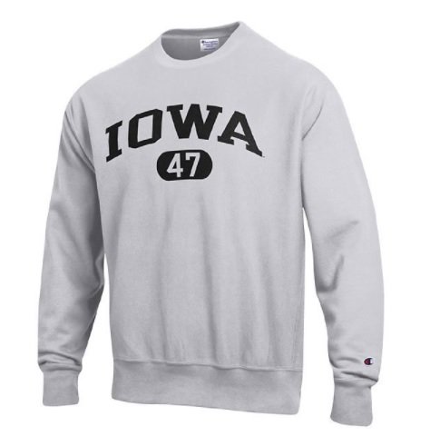 Iowa Hawkeyes Reverse Weave Black Crew Sweat ᡼