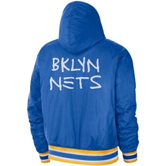 ブルックリンネッツ Nike 2022/23 シティ エディション コートサイド Bomber フル-ジップ フードie ジャケット -  ロイヤル/ホワイト - NBAグッズ バスケショップ通販専門店 ロッカーズ