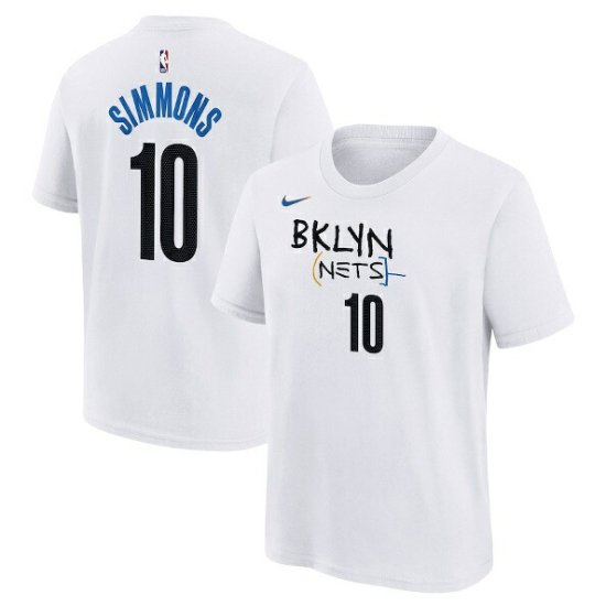 ベン・シモンズ ブルックリンネッツ Nike Yアウトh 2022/23 シティ エディション ネーム & ナンバー Tシャツ - ホワイト -  NBAグッズ バスケショップ通販専門店 ロッカーズ