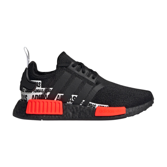 NMD_R1 J 'Wordmark Heel Stripe - Black Solar Red' ᡼