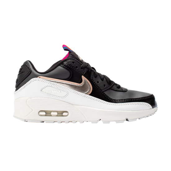 Air Max 90 Leather SE GS 'Off Noir Metallic Pewter' ᡼