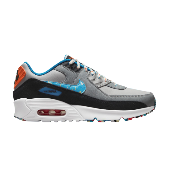 Air Max 90 Leather GS 'Grey Fog Multi Swoosh' ᡼