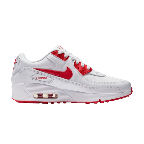 Air Max 90 Leather GS 'White Hyper Red' ᡼