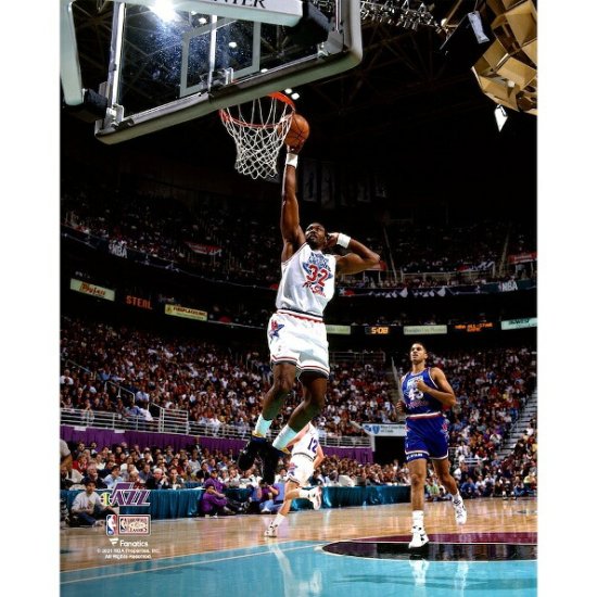 NBA ユタ・ジャズ アディダス ゲームシャツ白 Mカール・マロー