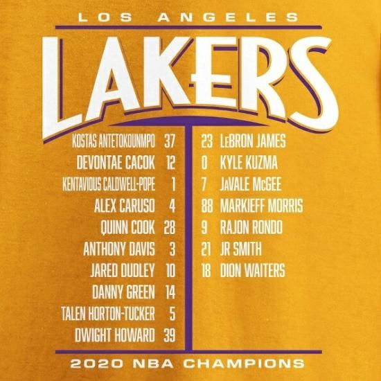 ロサンゼルス・レイカーズ ファナティクス ブランド 2020 NBA 