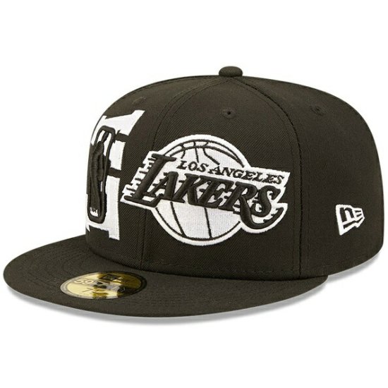 ロサンゼルス・レイカーズ ニューエラ（New Era）（ニューエラ） 2022 NBA ドラフト 59FIFTY ぴったりした ハット -  ブラック/ホワイト - NBAグッズ バスケショップ通販専門店 ロッカーズ