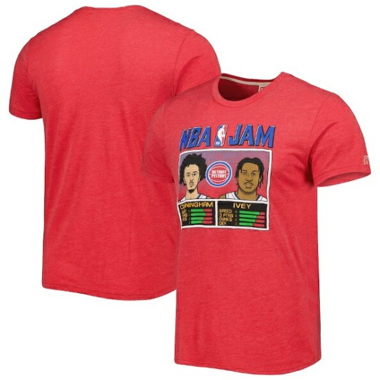 Cade Cunningham & Jaden Ivey デトロイトピストンズ Homage NBA Jam Tri-Bl端 Tシャツ - レッド -  NBAグッズ バスケショップ通販専門店 ロッカーズ