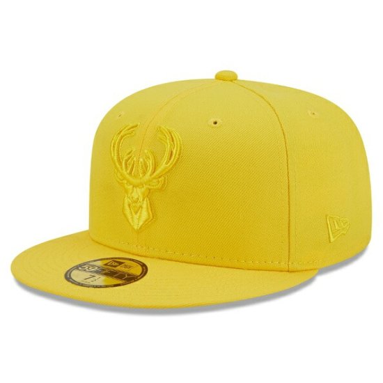 ミルウォーキーバックス ニューエラ（New Era）（ニューエラ） カラー パック 59FIFTY ぴったりした ハット - イエロー -  NBAグッズ バスケショップ通販専門店 ロッカーズ