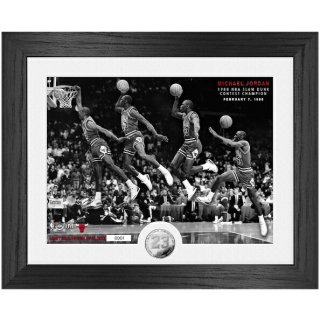 マイケル・ジョーダン シカゴブルズ ハイランドミント 33.0cm x 40.6cm 1988 NBA スラムダンクチャンピオン フレームd シルバー コイン フォト（写真） Min サムネイル