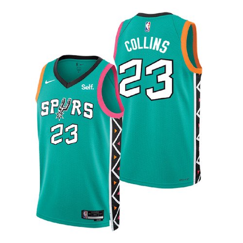 San Antonio Spurs Men's Nike 2022 City Edition Zach Collins Swingman Jersey ᡼