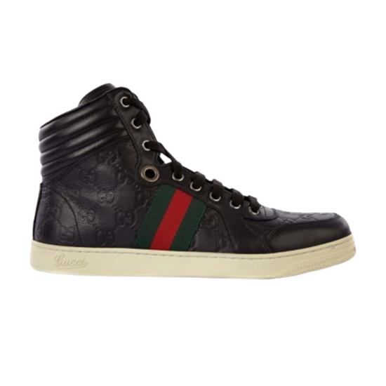 Gucci Guccissima Web Leather Hi Top 'Black' ᡼