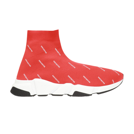 Balenciaga Wmns Speed Trainer Mid 'All Over Logo - Red' ᡼