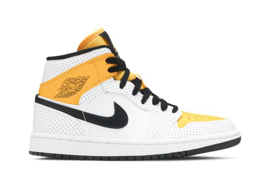 Wmns Air Jordan 1 Mid 'Perforated - White University Gold' ᡼