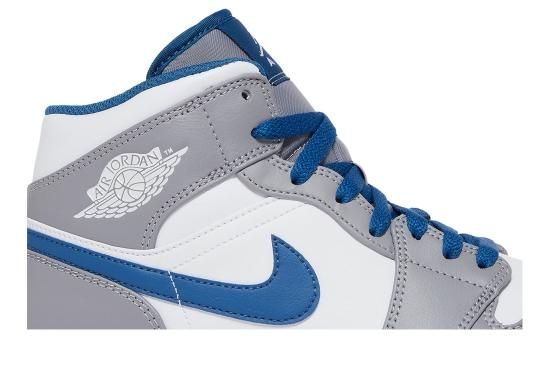 Air Jordan 1 Mid Cement True Blue NBA