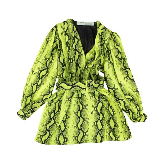 Off-White Snake V Arrow Belt Dress 'Neon Green' ᡼