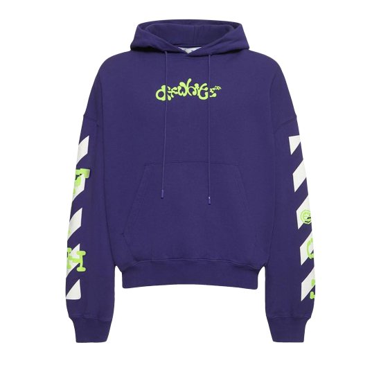 Off-White Opposite Arrow Boxy Hoodie 'Purple/Lime' ᡼