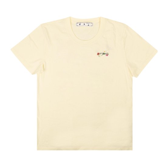 Off-White Embroidered Arrow Flowers Casual Tee 'Beige/Multicolor' ᡼