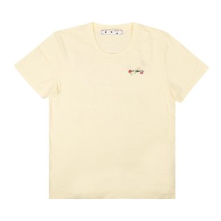 Off-White Embroidered Arrow Flowers Casual Tee 'Beige/Multicolor' ͥ