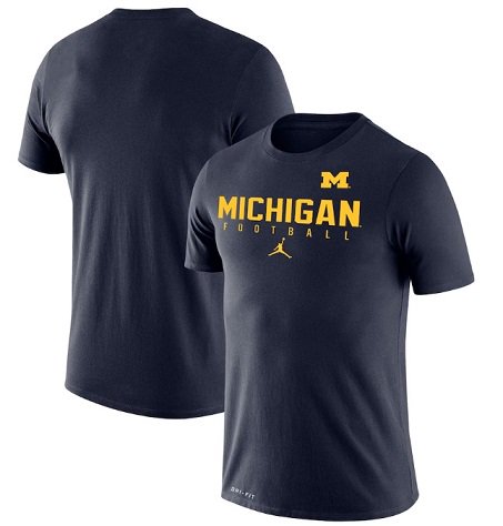 Michigan Wolverines Jordan Brand Football Practice Legend Performance T-Shirt - Navy
 ᡼