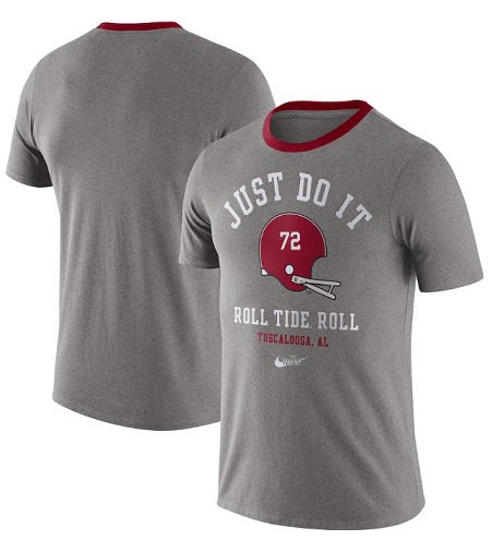 Alabama Crimson Tide Nike Vault Helmet Tri-Blend T-Shirt - Heathered Gray
 ᡼