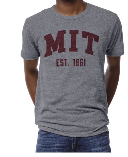 MIT Engineers League Collegiate Wear 1274 Victory Falls T-Shirt - Heather Gray ᡼